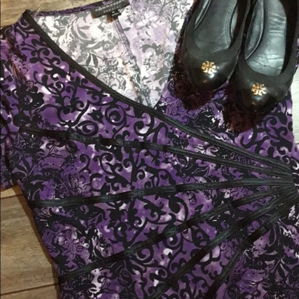 Floral Purple V-neck Dress